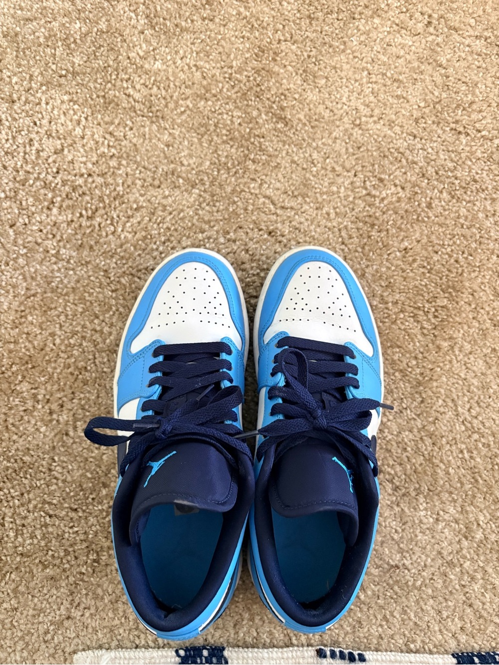 Jordan Navy and Light Blue High-Top Sneaker